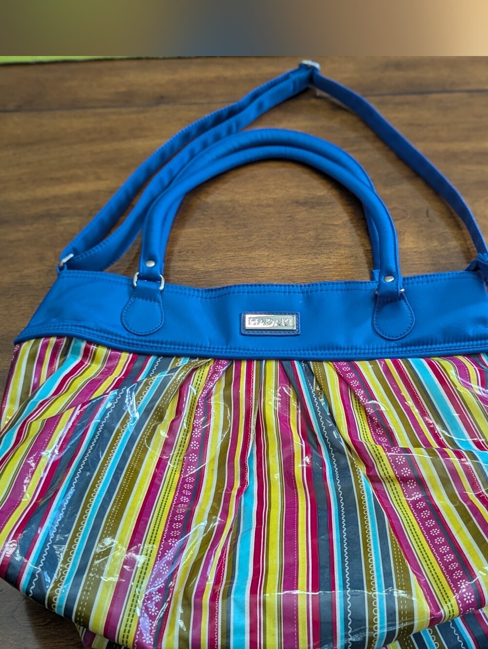 Hadaki Colorful Large striped Adjustable Shoulder Crossbody Bag Purse